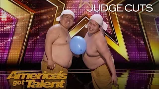 Yumbo Dump: Shirtless Duo Creates Hilarious Sounds With Bellies - America's Got Talent 2018