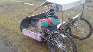 трёхколёсный самодельный велосипед ч2