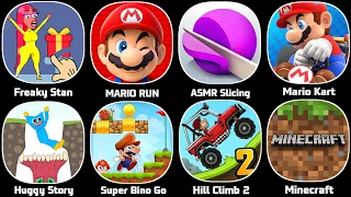 Minecraft,Hill Climb 2,Super Mario Run,ASMR Slice,Super Mario Bros,Huggy Story,Super Mario Kart