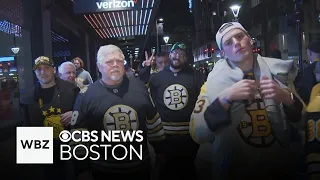 Heartbroken Boston Bruins fans leave TD Garden following team's loss