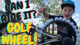 Golf Ball BMX Wheel! Can I Ride it?!