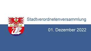 Stadtverordnetenversammlung 01.12.2022 Live Stream