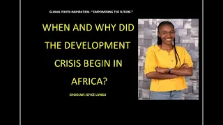 THE CRISIS OF DEVELOPMENT IN AFRICA  (Part One )