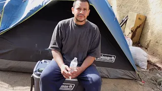 Homeless couple Anthony & Crystal addicted in the streets of San Bernardino California