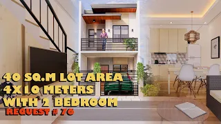 4X10 METERS TWO STOREY HOUSE DESIGN WITH 2 BEDROOM & PARKING (REQUEST #76)