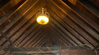 WoW! What a space! 15’ foot tall ceiling in this attic!!   #oldhouse #coolplaces #thisoldhouse #fyp