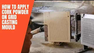 Spraying cork powder onto grid casting moulds | how to apply cork powder onto grid casting mould.