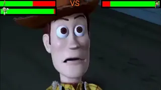 Woody & Buzz vs. Stinky Pete with healthbars