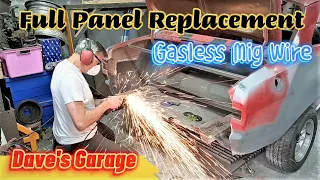 Ford Escort MK1 Restoration Project. Full Rear Panel Replacement using Gasless MIG Wire.