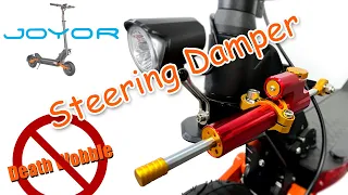 Steering Damper for JOYOR S series scooter. Refuse Death Wobble Amortiguador de dirección