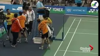 Badminton Teammates Fight On The Court