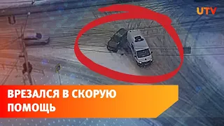 В Уфе легковушка ударилась в автомобиль скорой помощи