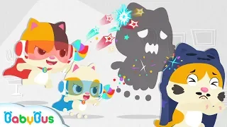 Little Heroes Chased Big Monster Away | Baby Kitten Family | Baby Cartoon | Halloween Song | BabyBus