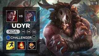 Udyr vs Darius Top - EUNE Challenger - Patch 12.16 Season 12