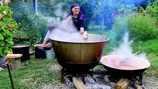 Cooking Azerbaijani Sour Sweet Sauce from Cherry Plum in  Viking Pan
