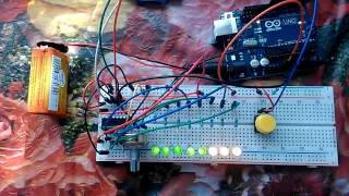 Arduino Сдвиговый регистр 74hc595 и 8 светодиодов