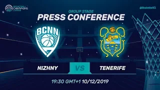 Nizhny Novgorod v Iberostar Tenerife - Press Conference - Basketball Champions League 2019-20