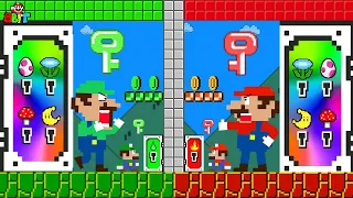 Can Mario and Tiny Mario vs Luigi and Tiny Luigi collect Door of Items? | Game Animation