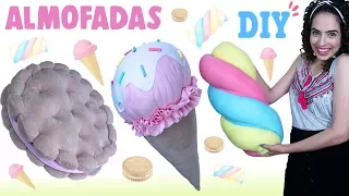 DIY ALMOFADAS FOFAS DE DOCES 🍭: SORVETE, BISCOITO & MARSHMALLOW | Paula Stephânia