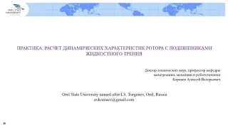 Триботехника - Практика 4 - Расчет динамических характеристик ротора с подшипниками скольжения