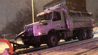 MINI COMPILATION OF SNOW PLOWS PLOWING THE STREETS OF NEWARK, NEW JERSEY.
