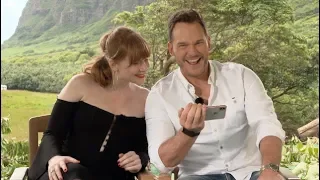 JURASSIC WORLD: FALLEN KINGDOM interview with Chris Pratt and Bryce Dallas Howard (unedited)