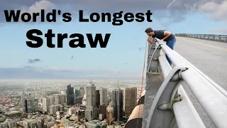 Trying To Drink From The World's Longest Straw