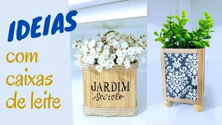 IDEIAS FÁCEIS DE COMO RECICLAR CAIXAS DE LEITE ! DIY DECORAÇÃO