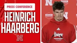 Nebraska Football QB Heinrich Haarberg speaks to the media following the Red-White Spring game I GBR