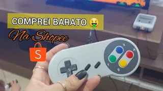 COMPREI UM VÍDEO GAME NA SHOPEE BARATO 😱 SUPER NINTENDO - VALE A PENA? UNBOXING E TESTE