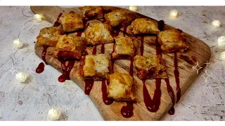 crazy easy puff pastry snack: delicious puff pastry sausage finger food !