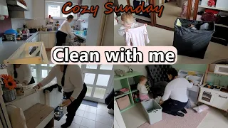 *COZY* SUNDAY CLEAN WITH ME | HOMEMAKING MOTIVATION | WEEKEND CLEANING | MOMLIFE