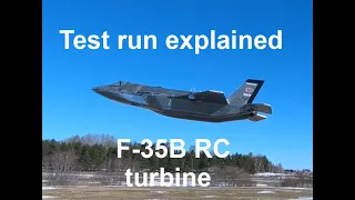 F-35B RC VTOL turbine jet (2 m) | Test run explained (subtitles)