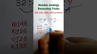 Analogy | Number Analogy | Reasoning Classes for SSC CGL GD Exam| Missing Number|#shorts