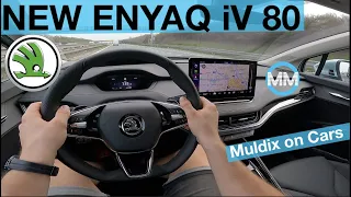 Skoda Enyaq iV 80 (150 kW) POV Test Drive + Acceleration 0-100 km/h