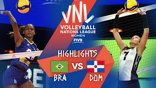 BRA vs. DOM - Highlights Week 1 | Women's VNL 2021