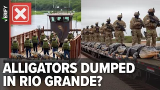 No, Border Patrol didn't place alligators in the Rio Grande. These images are fake