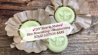 DIY Recipe How to Make Super Moisturizing SOLID LOTION Bars + Wrap & Label Ideas  | Ellen Ruth Soap