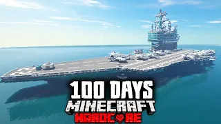 I Survived 100 Days on a Aircraft Carrier in a Zombie Apocalypse in Hardcore Minecraft