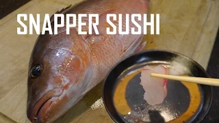 How to Fillet Snapper and Make Sushi & Sashimi (Mangrove) | (鲷鱼寿司)