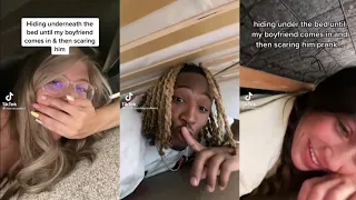 TIKTOK TREND: Hiding under the bed to scare my husband prank😆👻Tiktok Trends compilation 2022