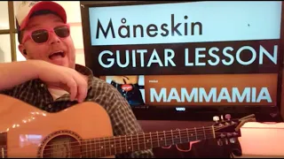 How To Play MAMMAMIA - Måneskin Guitar tutorial (Beginner lesson!)