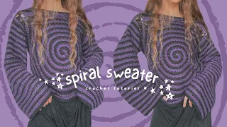 spiral sweater crochet tutorial - beginner friendly