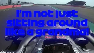 Max Verstappen Radio i’m not just sitting around like a grandma F1 2020 70th Gp