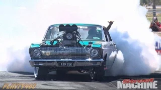 ATRISK Destroys a set of Tyres in 40 Seconds at the Summernats Burnout Masters Final