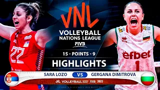 Sara Lozo vs Gergana Dimitrova | Serbia vs Bulgaria | Highlights | Women's VNL 2022 (HD)