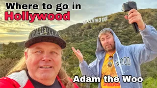 Best Tour of Hollywood famous spots,iconic locations,Hollywood sign  with youtuber Adam the woo