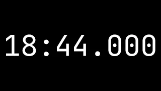 Countdown timer 18 minutes, 44 seconds [18:44.000] - White on black with milliseconds