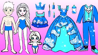 Trucos Y Manualidades Para Muñecas De Papel - Arte De Papel De Vestido Nuevo De Elsa E Hija
