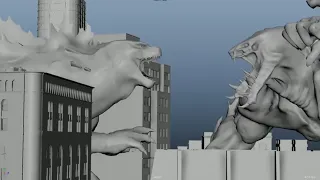 Godzilla vs Lac Beast- NOT MY ANIMATION-I only resounded it